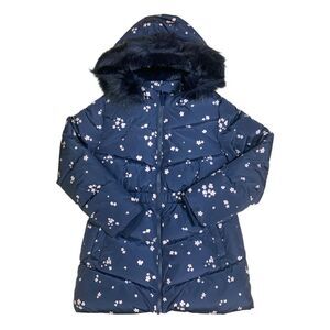 Multi - Member's Mark Girls Puffer Jacket with Removable Faux-Fur Hood and Fleec